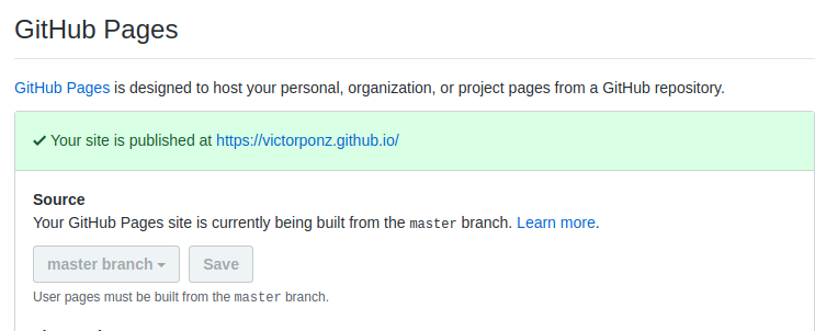 GitHub Pages Settings